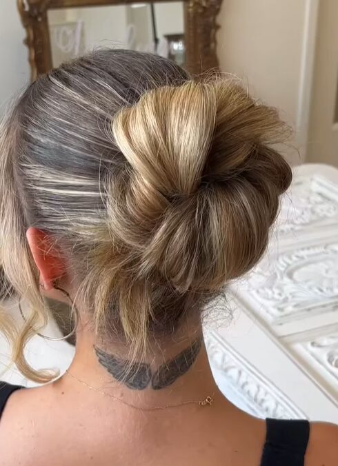 15. Slicked-Back Chignon