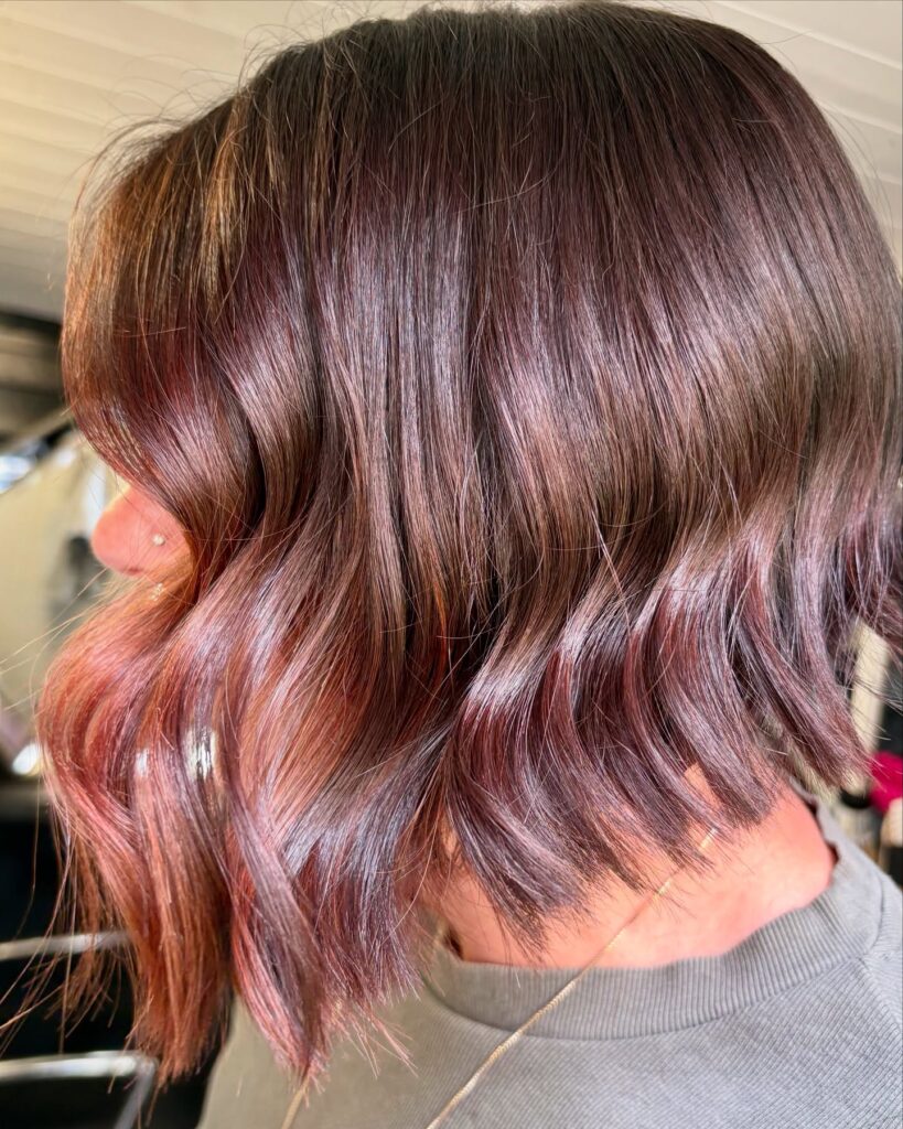 2. Wavy Choppy Bob with Balayage