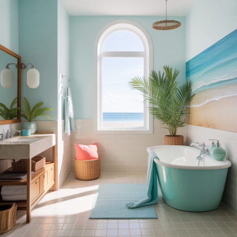 15 Beach-Themed Bathroom Ideas for a Relaxing Coastal Vibe