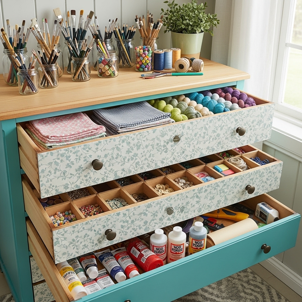 11. Repurposed Furniture Storage