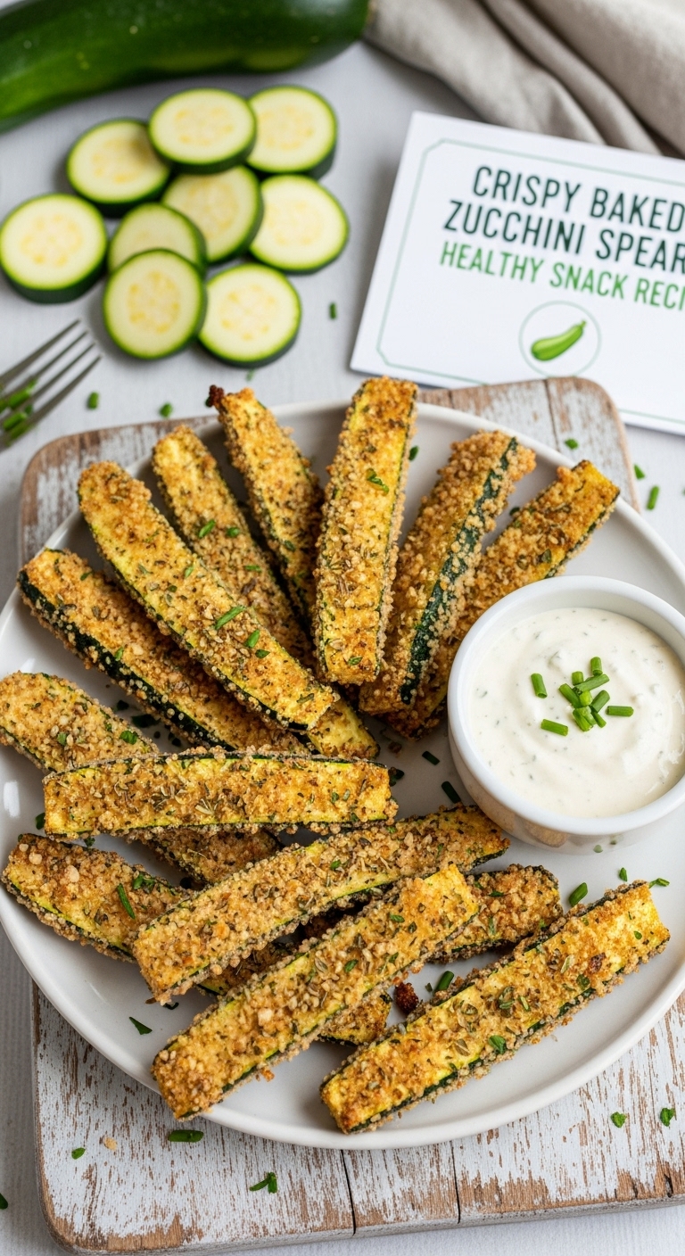 Crispy Baked Zucchini Spears Recipe: Healthy Snack Recipe