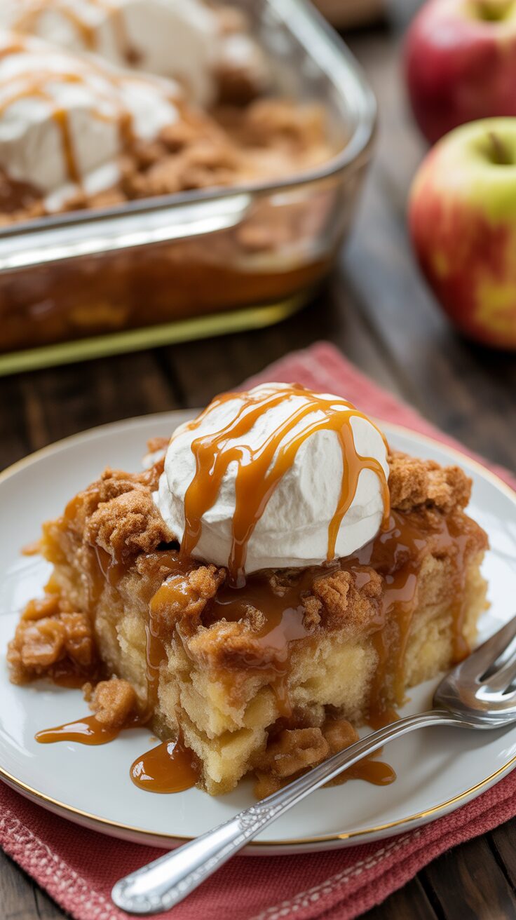 The Easiest Fall Dessert You’ll Ever Make:  Caramel Apple Dump Cake Recipe