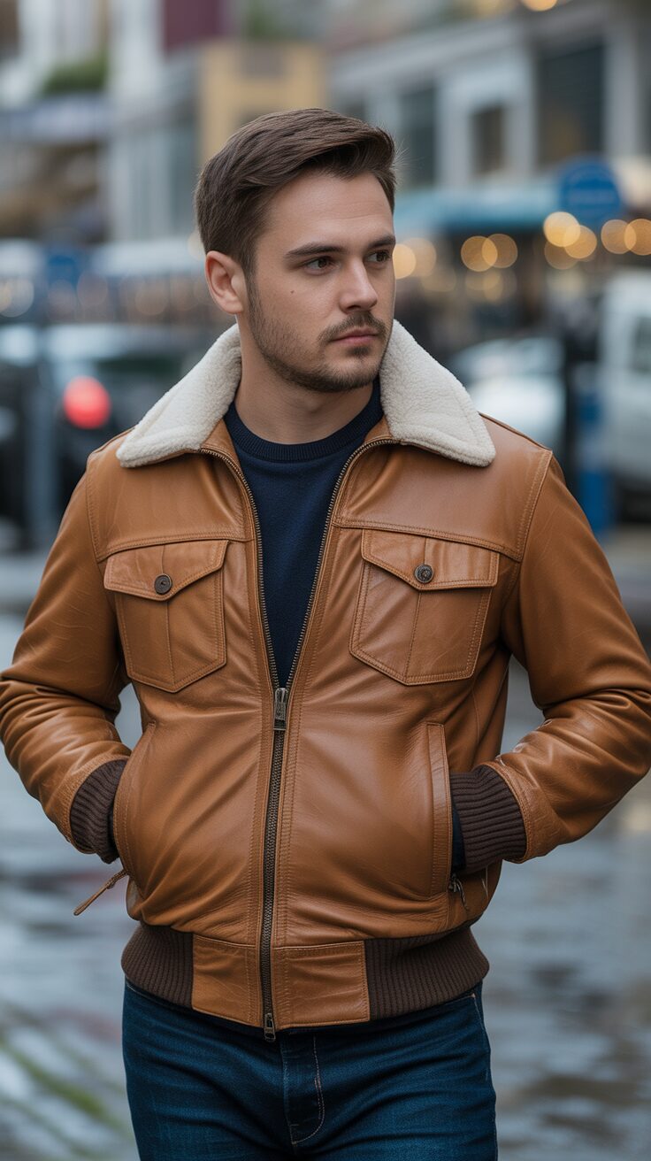 Men’s Camel Stylish Flying Leather Jacket: The Ultimate Guide to A Timeless Winter Classic